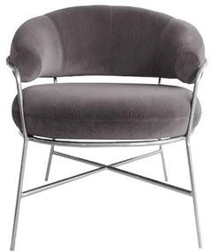 Πολυθρόνα Trudi HM8639.01 Grey 84x79x74Υ εκ. Velvet, Metal