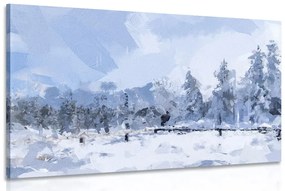Εικόνα χιονιού στο δάσος - 90x60