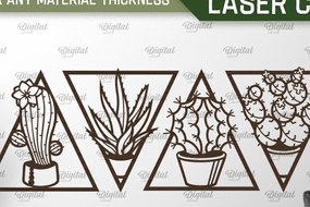 Σετ των 2 Intra απο ξύλο plywood 3mm-4mm πάχος – Σετ 4 φυτών. Διακόσμηση τοίχου Δίασταση 40x30 cm INTRAFABR-92639602