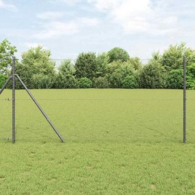 vidaXL Φράχτης με Στήλες. Γκρι 1.2 x 25 m Ατσάλι με επικάλυψη PVC
