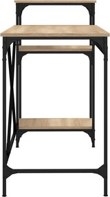 vidaXL Γραφείο με Ράφια Sonoma Δρυς 135x50x90 εκ. Επεξ. Ξύλο/Σίδηρος