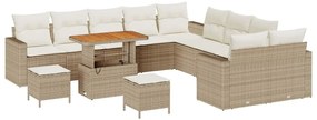 vidaXL Σετ Καναπέ Κήπου 13 pcs Μπεζ συνθετικό ρατάν
