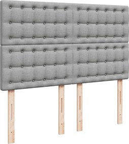 vidaXL Κρεβάτι Boxspring με Στρώμα Ανοιχτό Γκρι 140x190 εκ. Υφασμάτινο