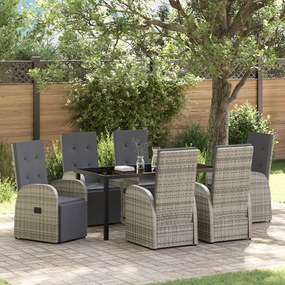 vidaXL Ανακλινόμενες Καρέκλες Κήπου 7 pcs Γκρι, σκούρο γκρι