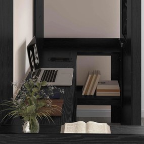 vidaXL Σκελετός κουκέτας με γραφείο Μαύρη Οξυά 75 x 190 cm