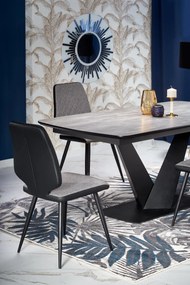 VINSTON extension table, color: top - dark grey / black, legs - black DIOMMI V-CH-VINSTON-ST