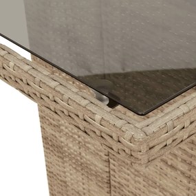 VidaXL Σετ Τραπεζαρίας Κήπου 7 τεμ. Μπεζ Συνθετικό Ρατάν με Μαξιλάρια