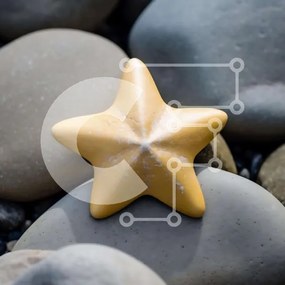 Intra Συλλεκτικό Ξύλινο Παζλ Plywood 4mm - Κίτρινο αστέρι σε γκρίζους βράχους Σε Ξύλινο Κουτί - Διαστάσεις: 10x10 cm – 25 κομμάτια