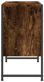 vidaXL Ντουλάπι Μπάνιου Νιπτήρα Καπνιστή Δρυς 80x33x60 εκ. Επεξ. Ξύλο