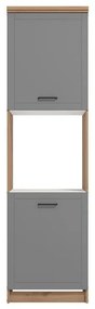 Στήλη Κουζίνας Valencia BD60 Artisan - Γκρί Ματ 60x59,5x218,5 εκ. 60x59.5x218.5 εκ.