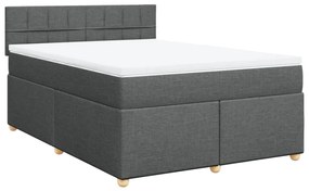 ΚΡΕΒΑΤΙ BOXSPRING ΜΕ ΣΤΡΩΜΑ ΣΚΟΥΡΟ ΓΚΡΙ 140X200 ΕΚ ΥΦΑΣΜΑΤΙΝΟ 3289004