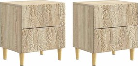 vidaXL Κομοδίνο 2 τμχ. Sonoma Δρυς 43 x 34,5 x 48 εκ