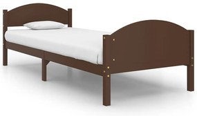 vidaXL Πλαίσιο Κρεβατιού Σκούρο Καφέ 100 x 200 εκ. Μασίφ Ξύλο Πεύκου