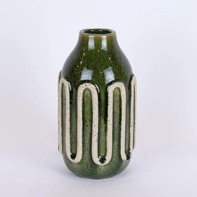 Βάζο Κεραμικό 752-20333 Φ13x24cm Green-Beige Estheti Home Κεραμικό