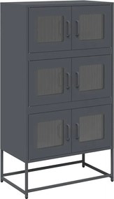 vidaXL Highboard Ανθρακί 68x39x123 cm Χάλυβας