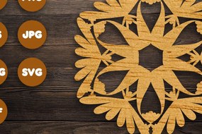 Intra απο ξύλο plywood 3mm-4mm πάχος 3D Floral Mandala για Cricut Δίασταση 30x30 cm INTRAFABR-98434651