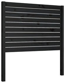 vidaXL Κεφαλάρι Κρεβατιού Μαύρο 81 x 4 x 100 εκ. από Μασίφ Ξύλο Πεύκου