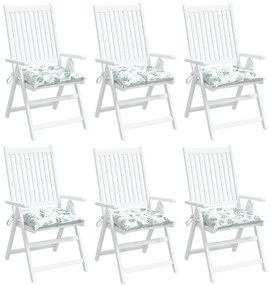 vidaXL Μαξιλάρια Καρέκλας 6 τεμ. Σχέδιο Φύλλων 50x50x7 εκ. Υφασμάτινα
