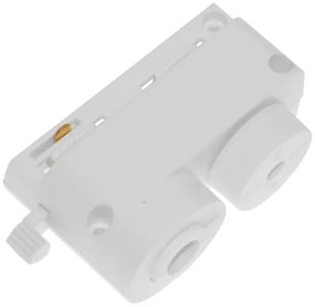 Globostar S-40035 Μονοφασικός Connector 2 Καλωδίων Συνδεσμολογίας Γιώτα (Ι) για Λευκή Ράγα Οροφής