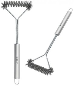 Βούρτσα καθαρισμού BBQ Kinghoff KH 1915, 41,5 cm, Εργονομική λαβή, Ατσάλινες τρίχες, Inox