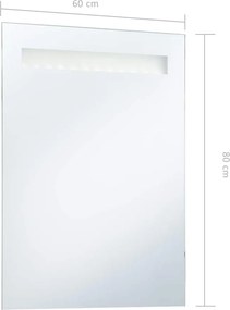vidaXL Καθρέφτης Μπάνιου Τοίχου με LED 60 x 80 εκ.