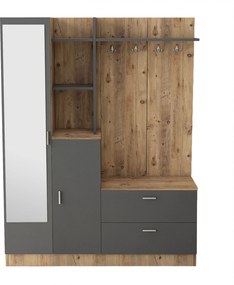 Έπιπλο Εισόδου Πεύκο Atlantic / Ανθρακί DD5 140x36,8x181,8