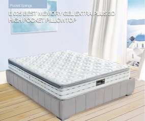 Στρώμα  E025 Best Memory Gel Extra Plus 3D High Pocket Pillowtop  100×190 εκ.  Σκληρότητας: Μαλακό + Μέτριο Orion Strom