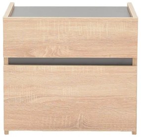Κομοδίνο Comcie σε φυσικό με γκρι απόχρωση 50x42x45.5εκ 50x42x45.5 εκ.