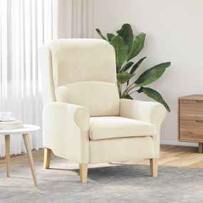 vidaXL Κρεμ Πολυθρόνα Κρεμ Πολυθρόνα standard size Ύφασμα και ξύλο