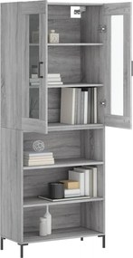 vidaXL Ντουλάπι Γκρι Sonoma 69,5 x 34 x 180 εκ. Επεξεργασμένο Ξύλο
