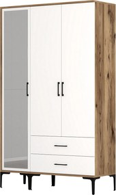 Τριφυλλη Ντουλαπα Καρυδια/Λευκο KUMSAL 47.5x120x201.4