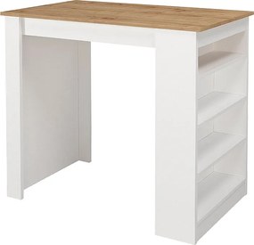Τραπέζι μπαρ Monaco Megapap χρώμα λευκό - sapphire oak 120x51,6x101,8εκ.