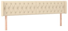 vidaXL Κεφαλάρι Κρεβατιού LED Κρεμ 203x16x78/88 εκ. Υφασμάτινο