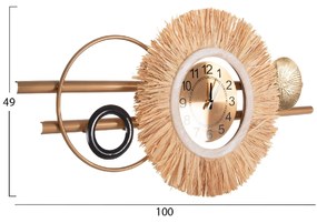 ΡΟΛΟΙ ΤΟΙΧΟΥ HM4200 ΜΕΤΑΛΛΟ &amp; ΙΝΕΣ RAFFIA ΣΕ ΓΗΙΝΑ ΧΡΩΜΑΤΑ 100x49Υεκ.