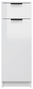 Ντουλάπι Μπάνιου Γυαλιστερό Λευκό 32x34x90 εκ. Επεξεργ. Ξύλο - Λευκό