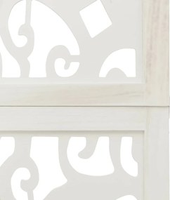 vidaXL Διαχωριστικό Χώρου με 5 Πάνελ Λευκό από Μασίφ Ξύλο Παυλώνιας