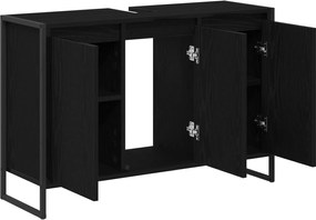 vidaXL Ντουλάπι Μπάνιου Μαύρη Οξυά 90 x 30 x 60 cm Επεξεργασμένο ξύλο