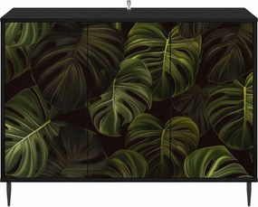 vidaXL Πλαϊνό γραφείο ELBURG Μαύρη Δρυς 102 x 33 x 76 εκ.