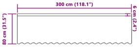vidaXL Κουρτίνες με κουρτίνες Floral Λευκό 300 x 80 εκ. Πολυεστέρας