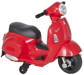 HOMCOM Ηλεκτρικό Παιδικό Μοτοσικλέτα Vespa Ηλεκτρική Μοτοσικλέτα με Φως LED, Ήχο, Παιδική Ηλεκτρική Μοτοσικλέτα για παιδιά από 18-36 μηνών Κόκκινο