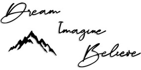 Διακοσμητικό Τοίχου Dream Imagine Belive (Σετ 4Τμχ) 891TNL3341 47x16/47x15/37x19/50x18,5cm Black Wallity Μέταλλο