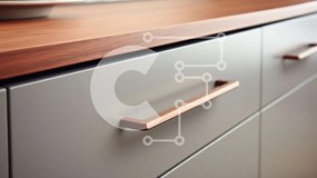 Intra Συλλεκτικό Ξύλινο Παζλ Plywood 4mm - Ξύλινο ντουλάπι κουζίνας με μοντέρνα χάλκινη λαβή Σε Ξύλινο Κουτί - Διαστάσεις Puzzle: 10x10 cm – 25 κομμάτια