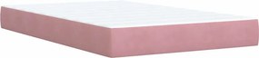 vidaXL Κρεβάτι Boxspring με Στρώμα Ροζ 120x200 εκ. Βελούδινο