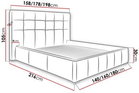 Κρεβάτι Florence 100, Διπλό, Μαύρο, 140x200, Οικολογικό δέρμα, Τάβλες για Κρεβάτι, 158x216x105cm, 75 kg | Epipla1.gr