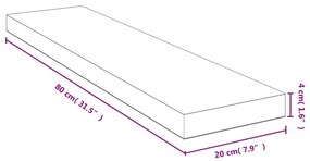 ΡΑΦΙ ΤΟΙΧΟΥ 80X20X4 ΕΚ. ΑΠΟ ΜΠΑΜΠΟΥ 352734