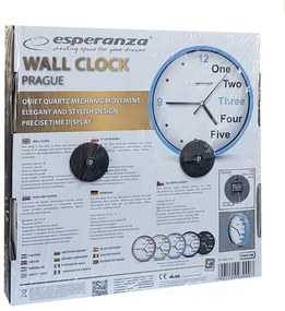 ESPERANZA ρολόι τοίχου Prague EHC014B, 20cm, μπλε
