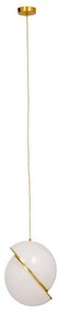 Φωτιστικό Οροφής Hudson 01555 1xΕ27 Φ30x34cm White-Gold GloboStar