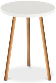 Βοηθητικό τραπεζάκι Roma Megapap χρώμα λευκό 33,5x33,5x46εκ.