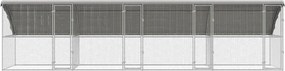 vidaXL Κλουβί για κότες 4 pcs Ασημί 800 x 200 x 200 εκ.