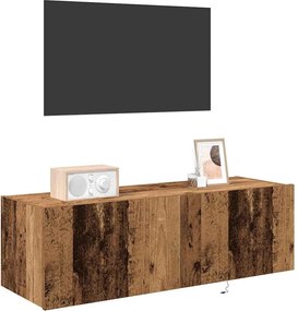 vidaXL Ντουλάπι Τηλεόρασης Τοίχου 2 pcs Παλιό ξύλο Επεξεργασμένο Ξύλο
